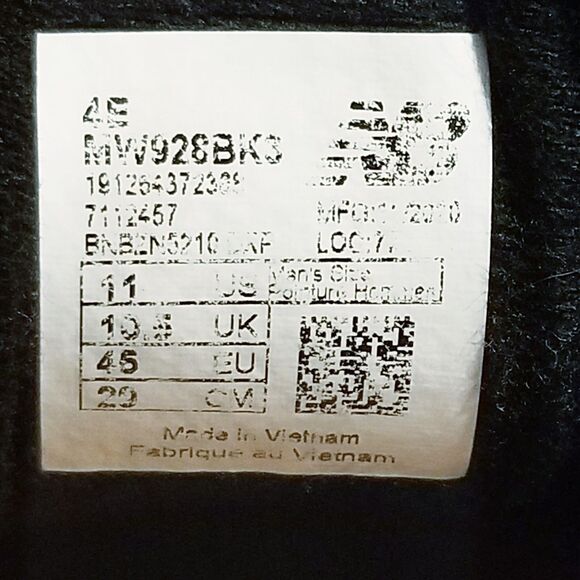 New Balance 928 Men Size 11 Wide 4E Black Leather Casual Shoes Sneakers MW928BK3 - Picture 7 of 7